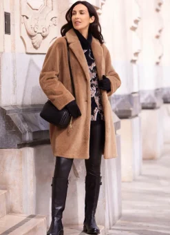 Discount Stilschmiede Kurzmantel mit Schubtaschen CAMEL