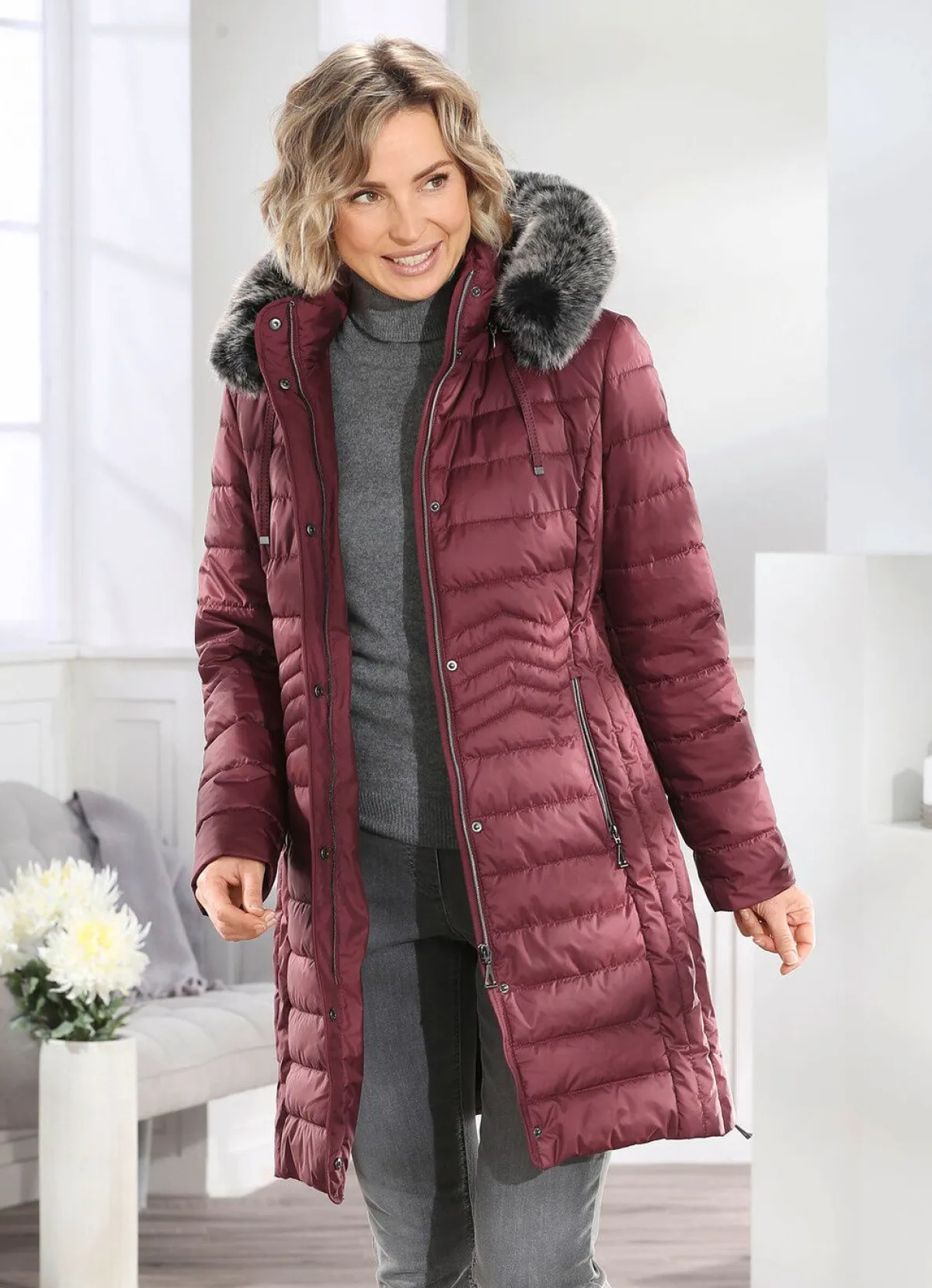 Clearance BADER Kurzmantel mit seitlicher Längssteppung KASTANIE