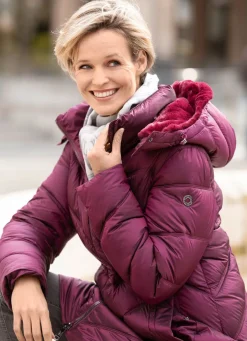 Hot BADER Kurzmantel mit Zickzack-Stepp MAGENTA