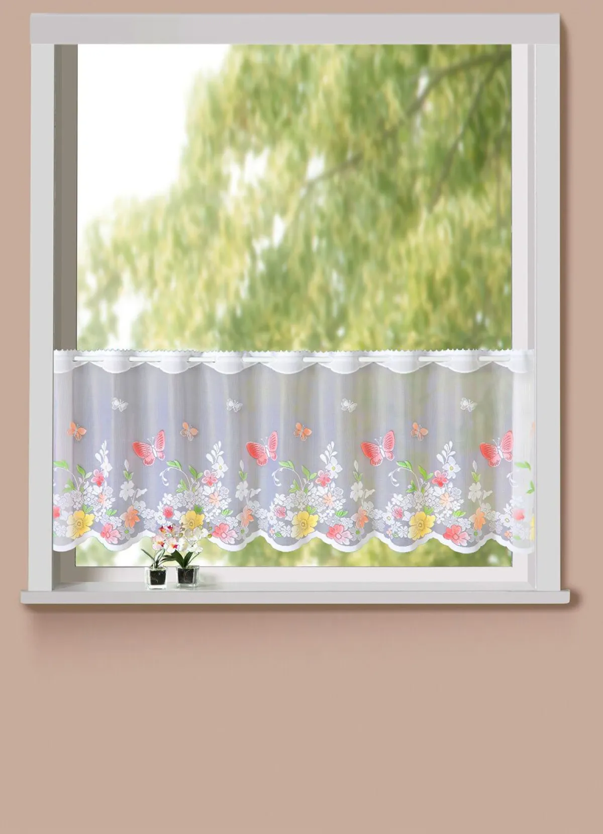 Online BADER Kurzstore aus handkoloriertem Jacquard WEISS-BUNT
