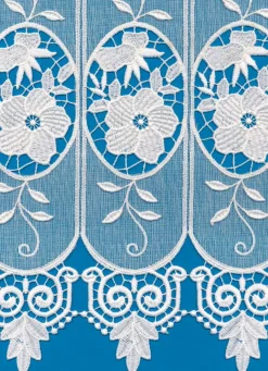 BADER Kurzstore mit Blumen in Macramé-Spitze WEISS