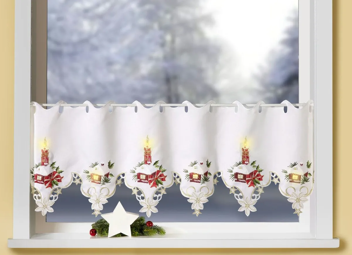 Sale BADER Kurzstore mit integrierter LED-Lichterkette WEISS-ROT