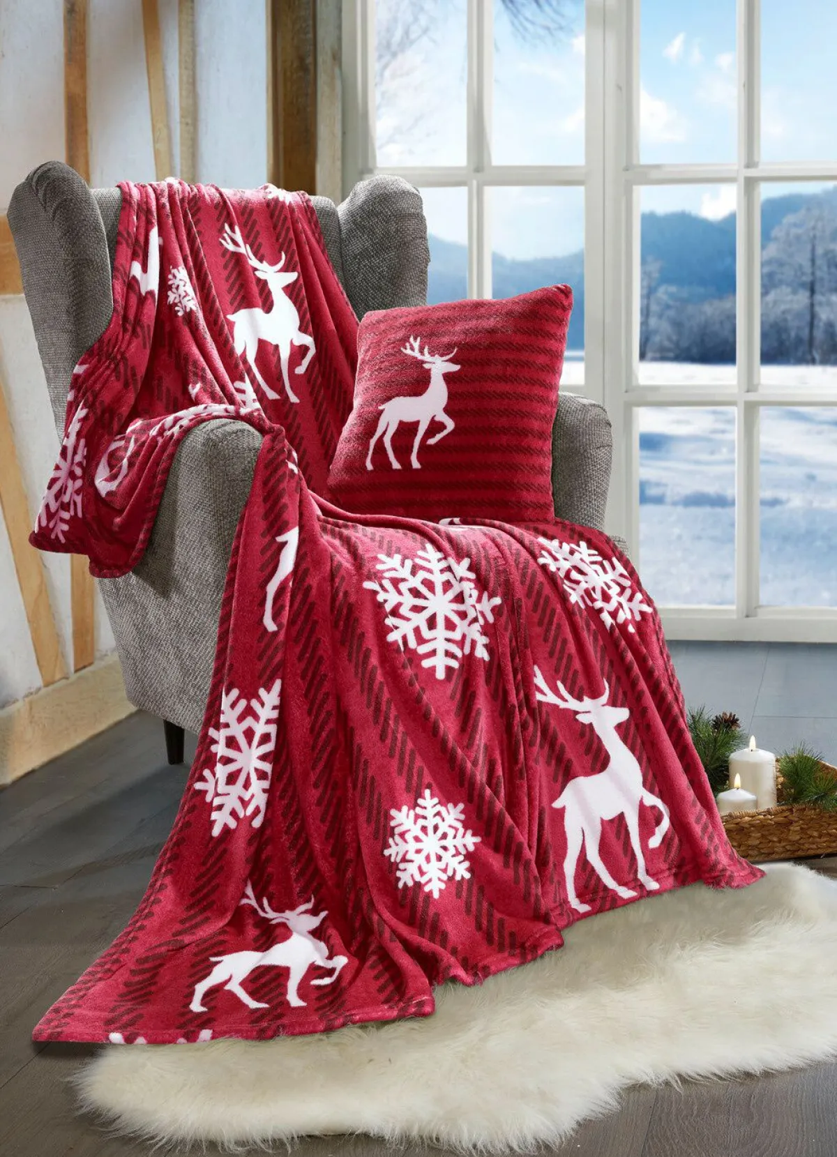 Hot BADER Kuschelige Wohnaccessoires ROT