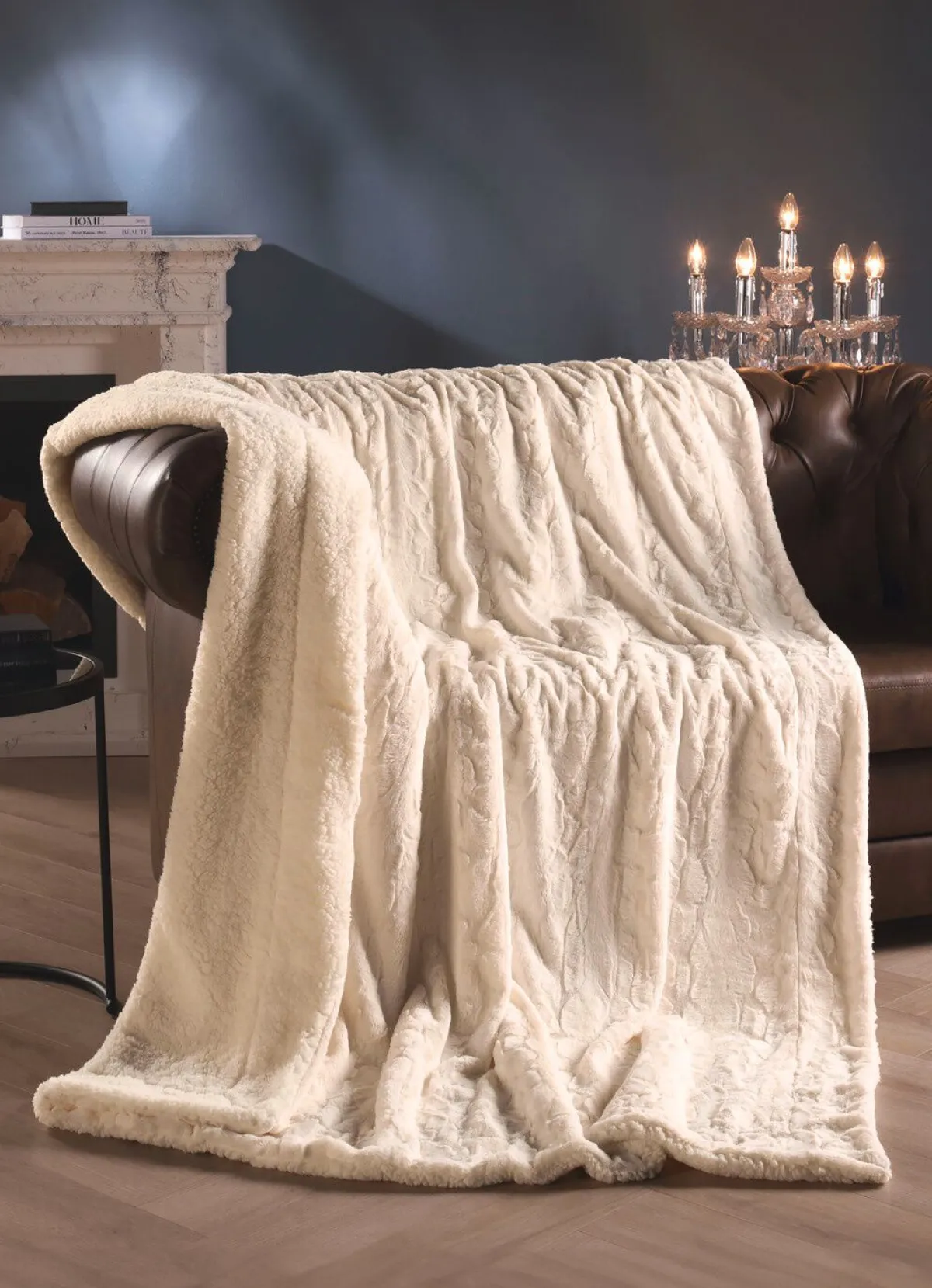 Clearance BADER Kuschelige Wohndecke aus Webpelz-Fellimitat CREME
