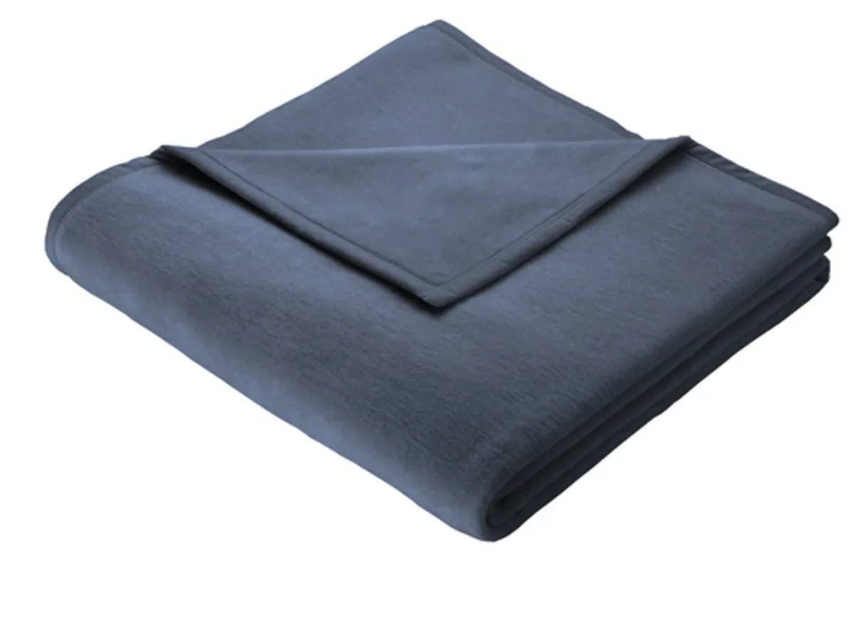 Hot BADER Kuschelig-weiche Schlafdecke Cotton Home BLAU