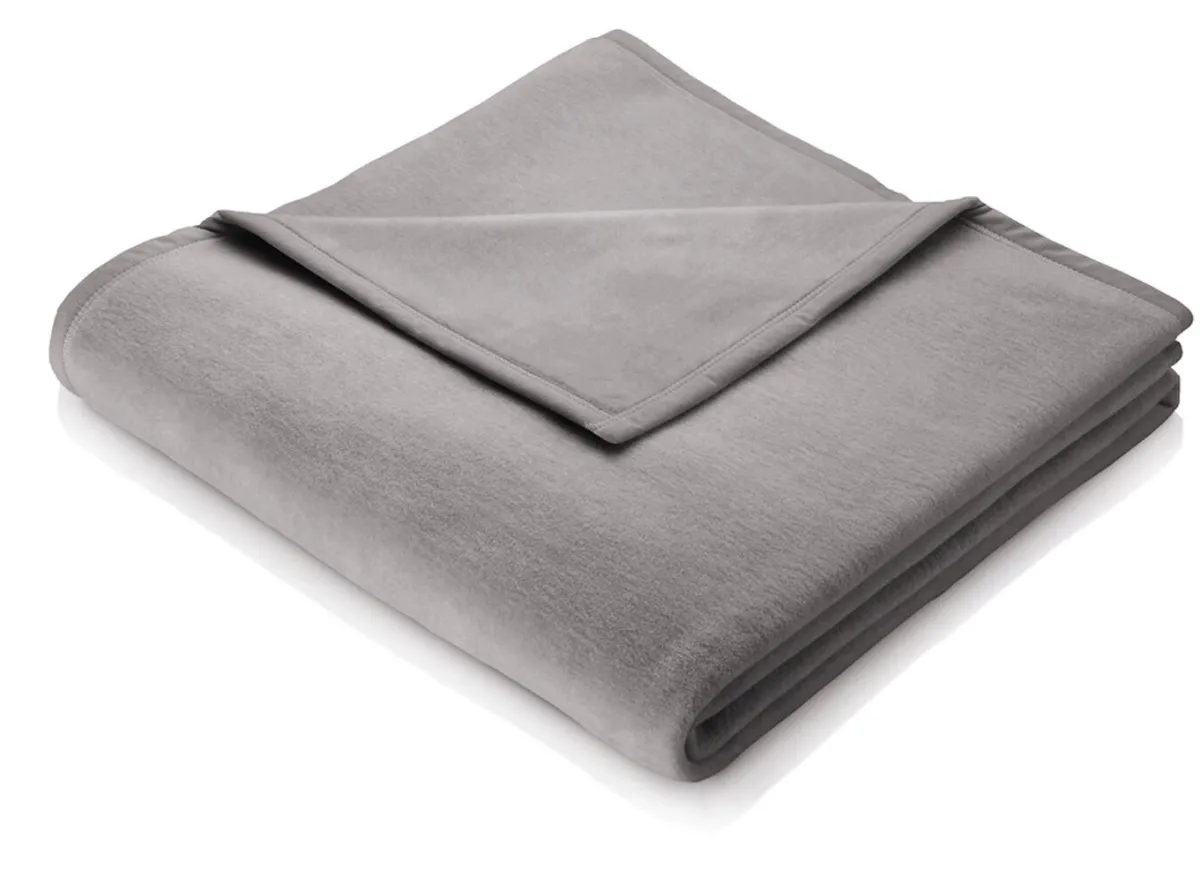 Outlet BADER Kuschelig-weiche Schlafdecke Cotton Home GRAU