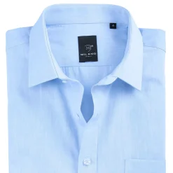 Online MILANO ITALY Langarm-Hemd von "" mit Kentkragen in 5 Farben BLEU