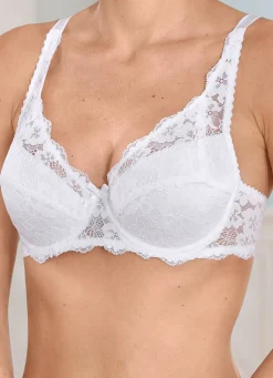 Hot LAURINA Bügel-BH aus Elastikspitze WEISS