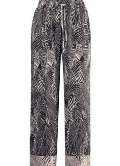 Outlet LAURINA Hose aus Viskose SCHWARZ-ECRU