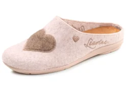 Sale LAURINA , klassische Damen-Hausschuhe, mit herausnehmbarem Fußbett BEIGE