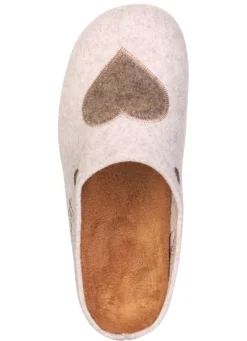 Sale LAURINA , klassische Damen-Hausschuhe, mit herausnehmbarem Fußbett BEIGE