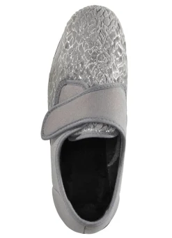 Hot LAURINA , klassische Damen-Klettschuhe, mit elastischem Samt GRAU