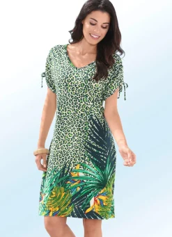 Clearance LAURINA Kleid mit farbbrillantem Druckdessin GRÜN-BUNT