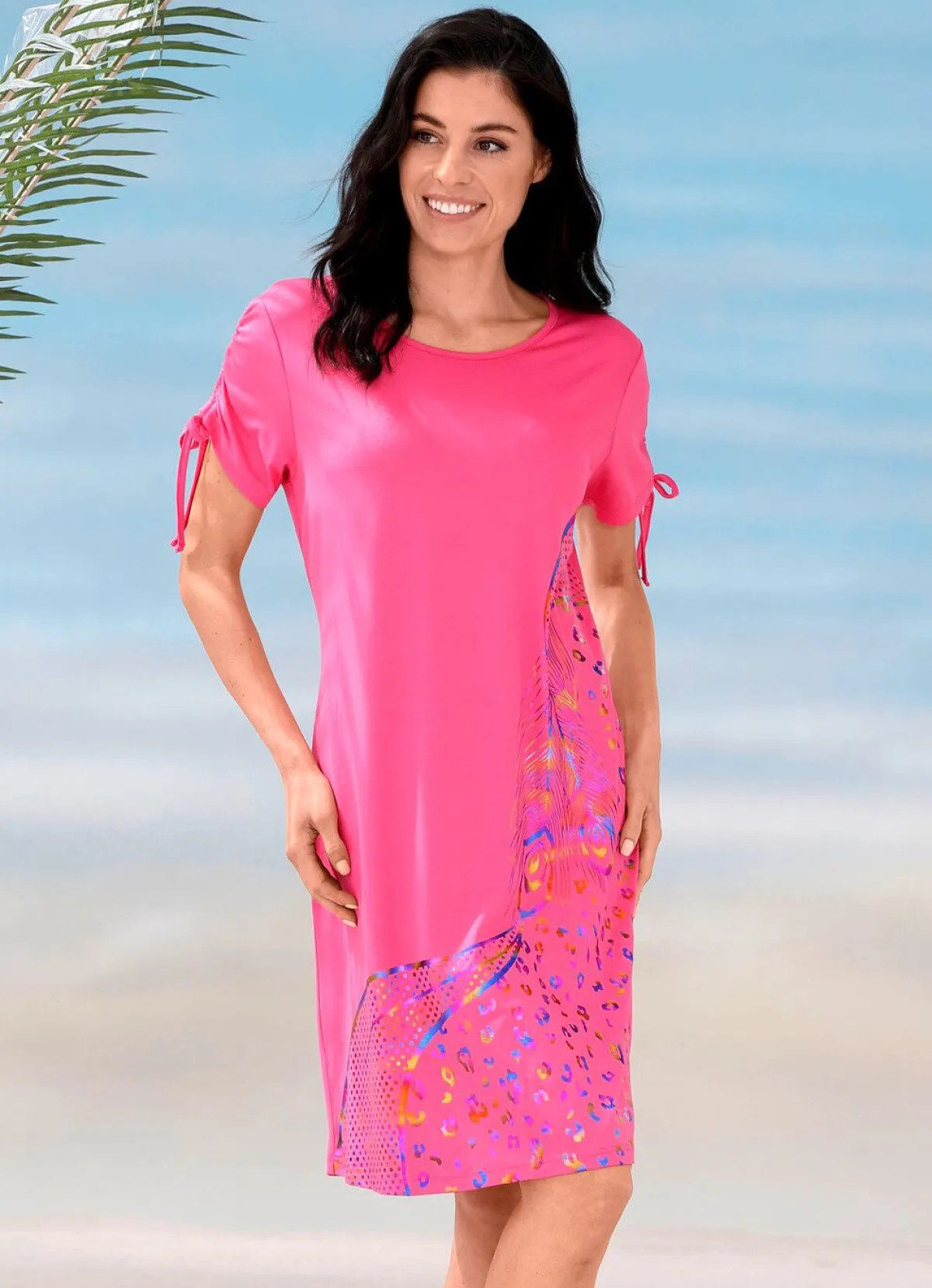 New LAURINA Kleid mit schimmerndem Druck PINK