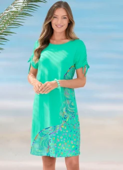 Online LAURINA Kleid mit schimmerndem Druck MINT