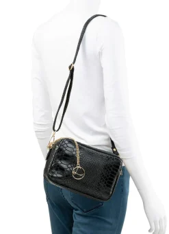 Outlet LAURINA , Mini-Tasche, Damen, mit abnehmbarem, verstellbarem Umhängeriemen SCHWARZ