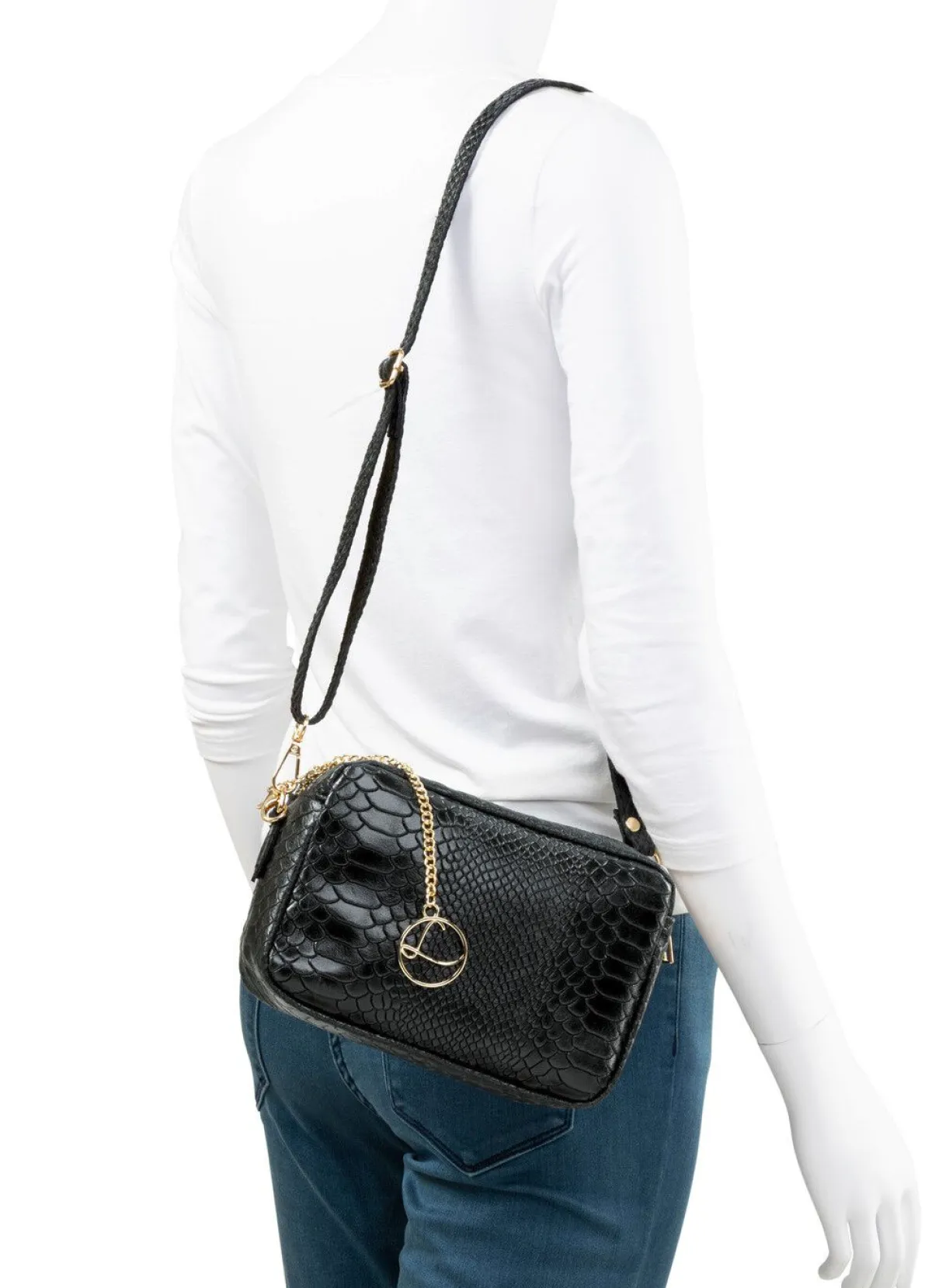 Outlet LAURINA , Mini-Tasche, Damen, mit abnehmbarem, verstellbarem Umhängeriemen SCHWARZ