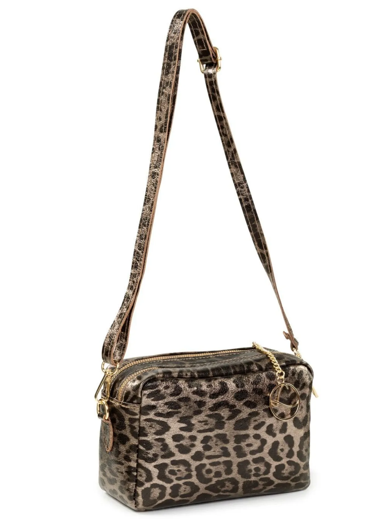 LAURINA , Mini-Tasche, Damen, mit abnehmbarem, verstellbarem Umhängeriemen BRONZE-LEO