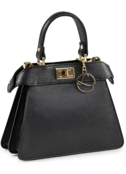 Clearance LAURINA , Mini-Tasche, Damen, mit abnehmbarem, verstellbarem Umhängeriemen SCHWARZ