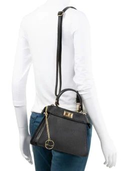Clearance LAURINA , Mini-Tasche, Damen, mit abnehmbarem, verstellbarem Umhängeriemen SCHWARZ