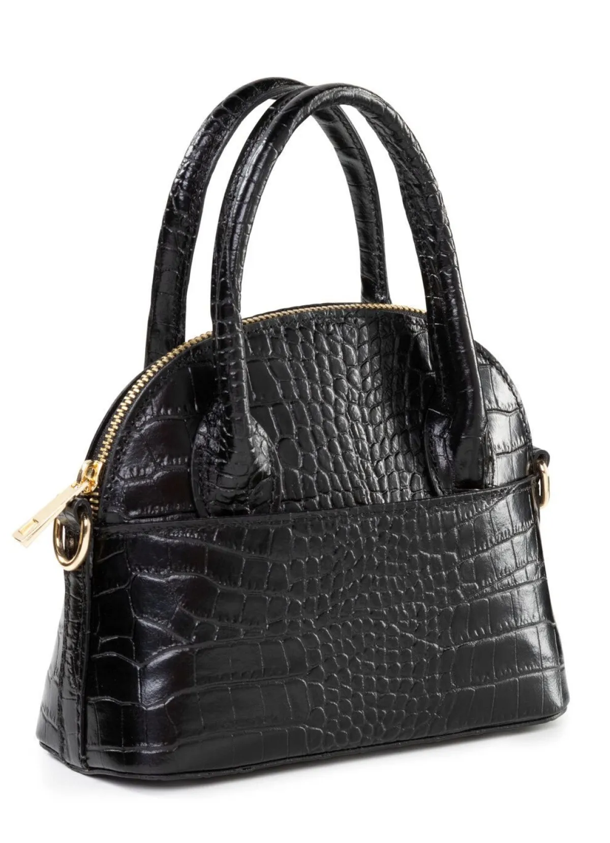 Clearance LAURINA Mini-Tasche mit Reptilprägung SCHWARZ