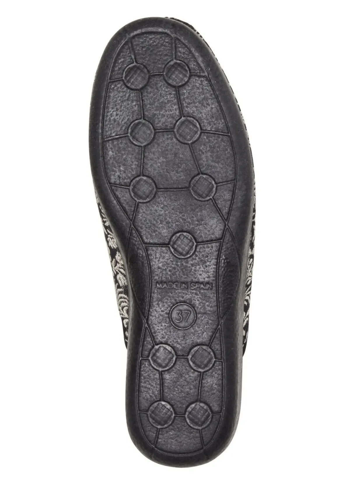 Outlet LAURINA Pantoffel mit Blumen-Stickerei SCHWARZ