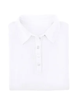 Hot LAURINA Poloshirt mit Knopfleiste weiß
