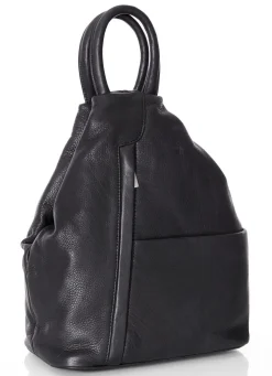 Outlet LAURINA , Rucksack, Damen, mit zwei durch Reißverschluss teilbare Umhängeriemen SCHWARZ