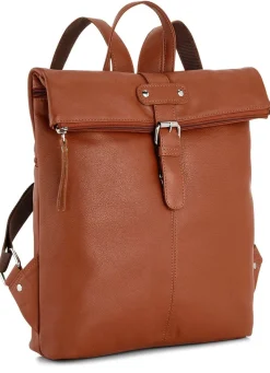 Discount LAURINA , Rucksack, Damen, mit zwei verstellbaren Umhängeriemen COGNAC