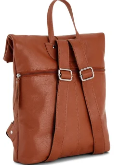 Discount LAURINA , Rucksack, Damen, mit zwei verstellbaren Umhängeriemen COGNAC