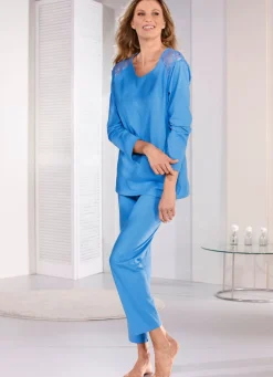 Best LAURINA Schlafanzug TAUBENBLAU