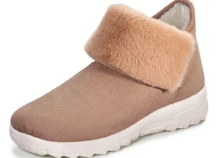 Outlet LAURINA Schlupf-Stiefelette mit kuscheligem Plüschbesatz SAND