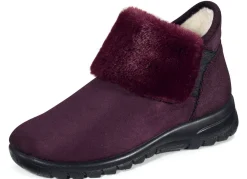 Outlet LAURINA Schlupf-Stiefelette mit kuscheligem Plüschbesatz AUBERGINE
