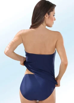 LAURINA Tankini in Bandeauform mit verstell- und abnehmbaren Trägern MARINE-BUNT