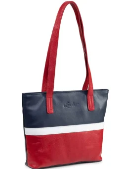 Online LAURINA , Tasche, Damen, aus Leder BLAU-WEISS-ROT