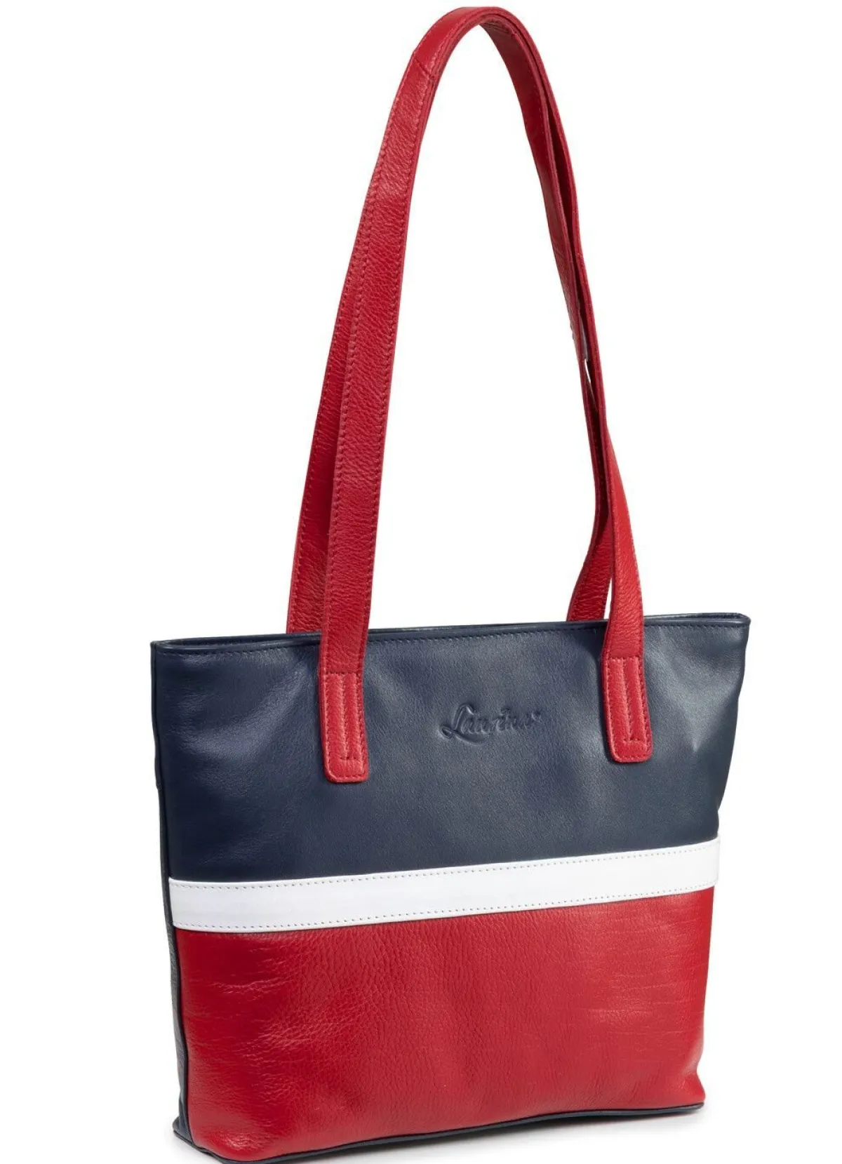 Online LAURINA , Tasche, Damen, aus Leder BLAU-WEISS-ROT