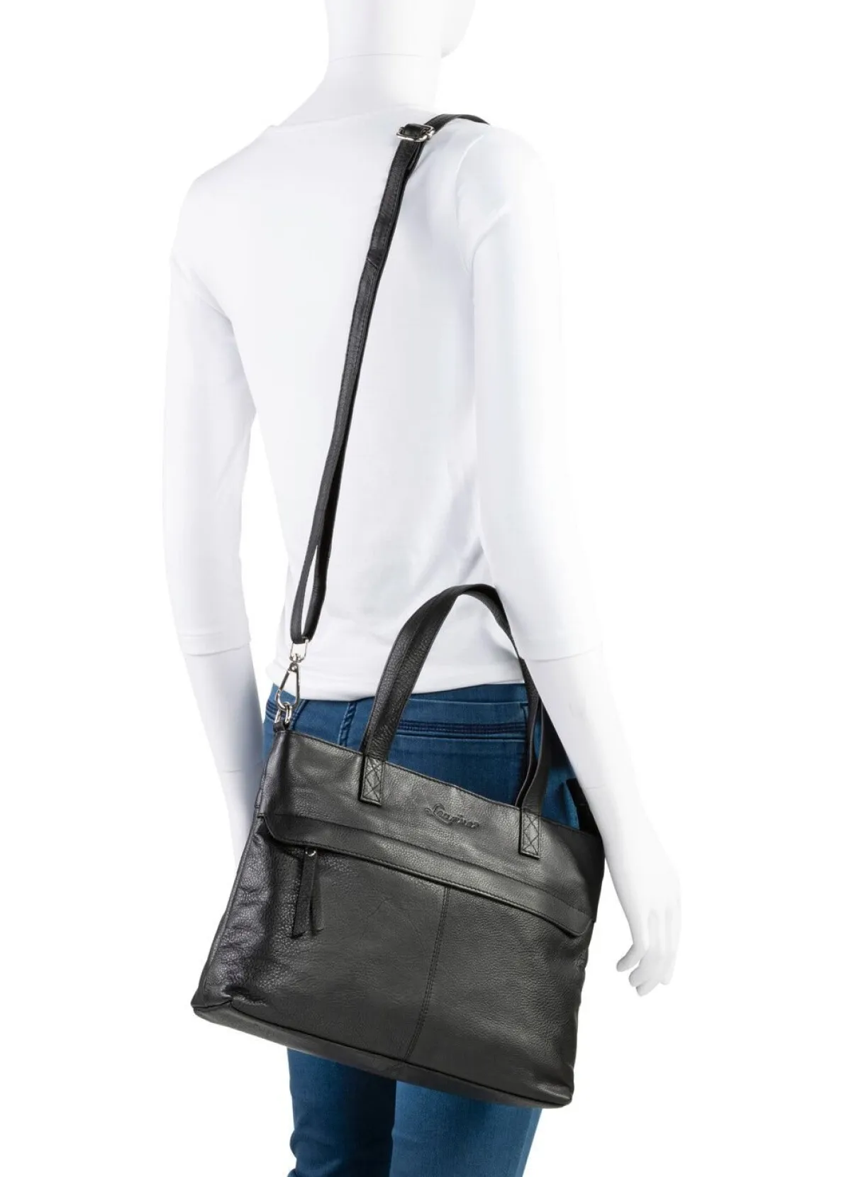 New LAURINA , Tasche, Damen, ein abnehmbarer, verstellbarer Umhängeriemen SCHWARZ