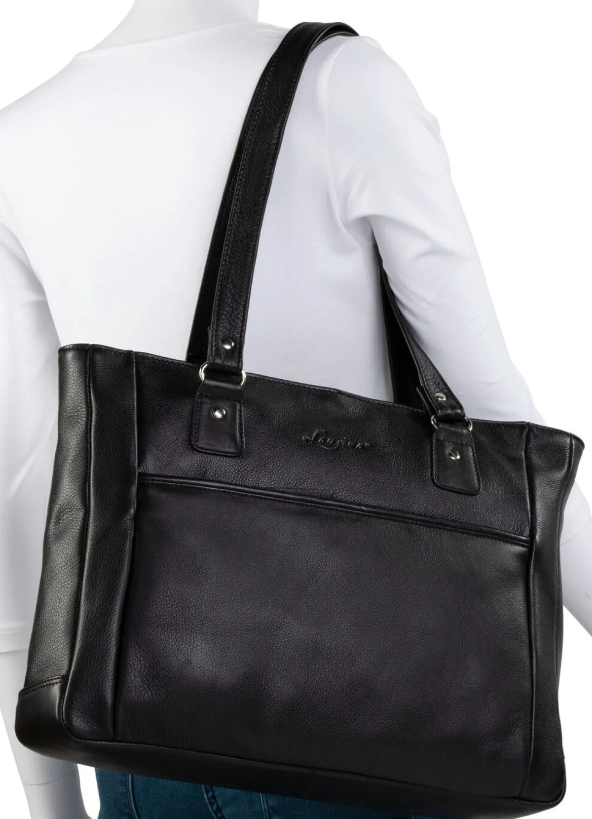 Discount LAURINA , Tasche, Damen, mit zwei Umhängeriemen SCHWARZ