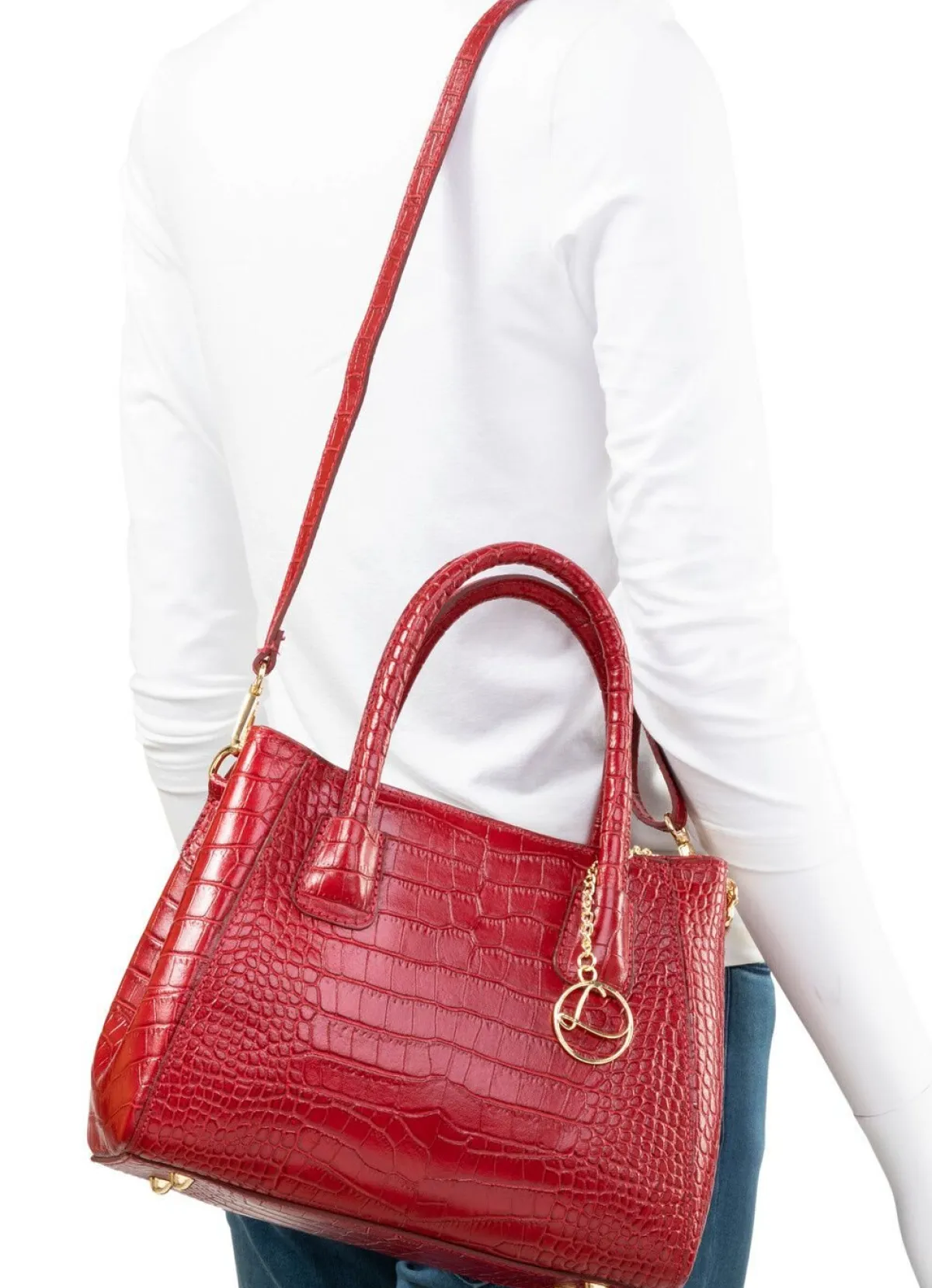 Discount LAURINA , Tasche, Damen, mit abnehmbarem, verstellbarem Umhängeriemen RUBINROT