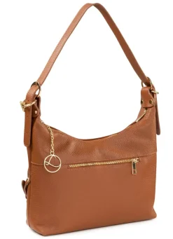 Best LAURINA , Tasche, Damen, mit abnehmbarem, verstellbarem Umhängeriemen COGNAC
