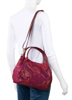 New LAURINA , Tasche, Damen, mit abnehmbarem, verstellbarem Umhängeriemen RUBINROT-BUNT