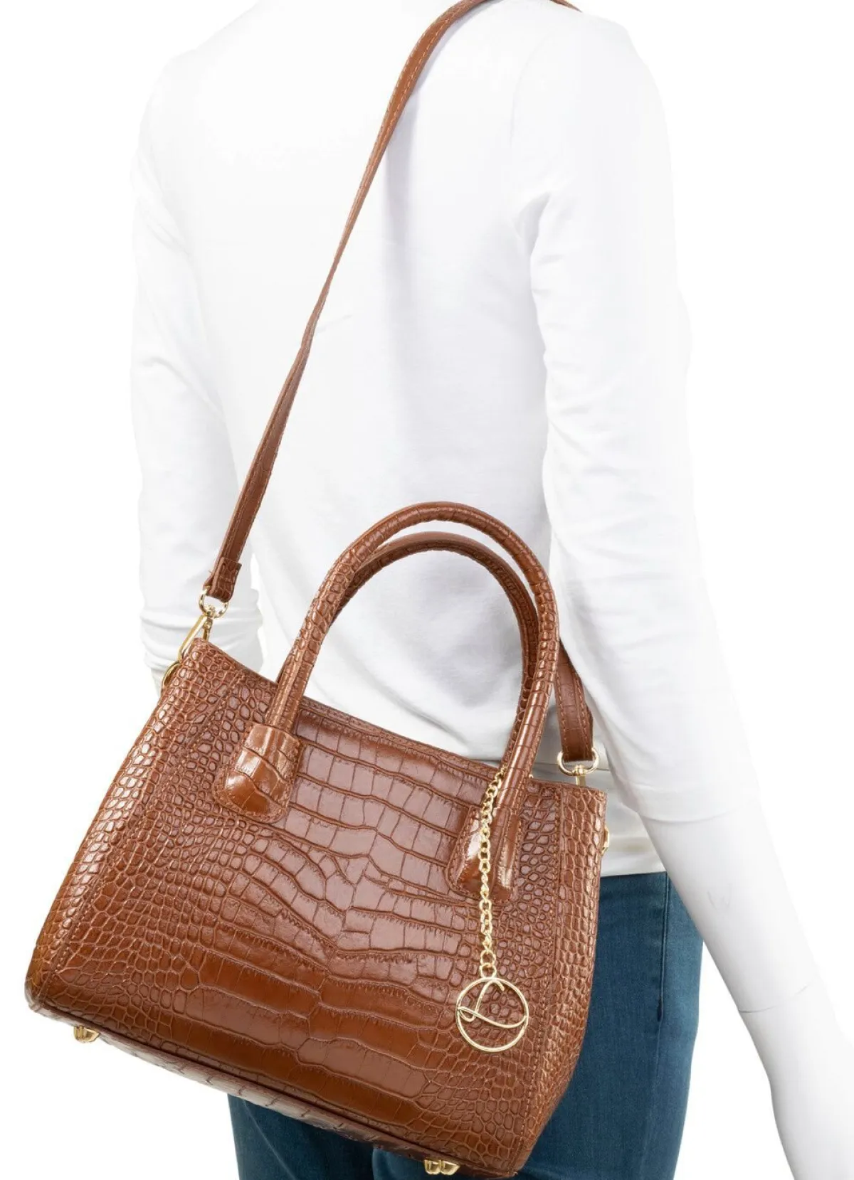 LAURINA , Tasche, Damen, mit abnehmbarem, verstellbarem Umhängeriemen COGNAC