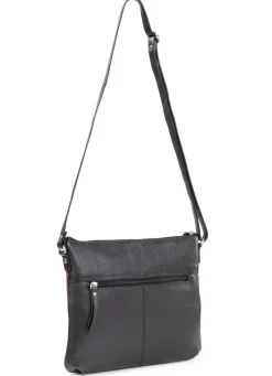 Discount LAURINA , Tasche, Damen, mit verstellbarem Umhängeriemen SCHWARZ-BORDEAUX