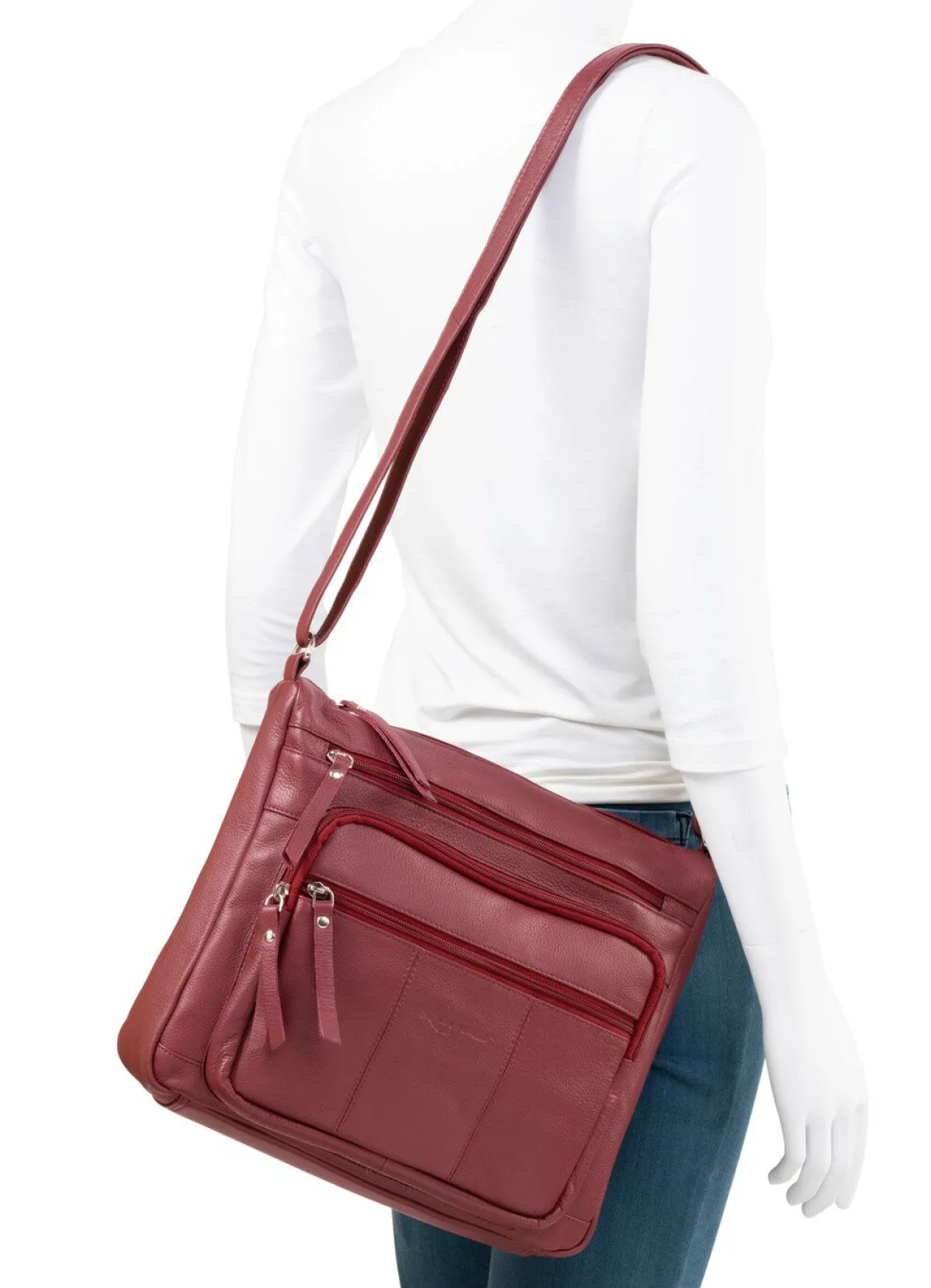 Best LAURINA , Tasche, Damen, mit verstellbarem Umhängeriemen BURGUND