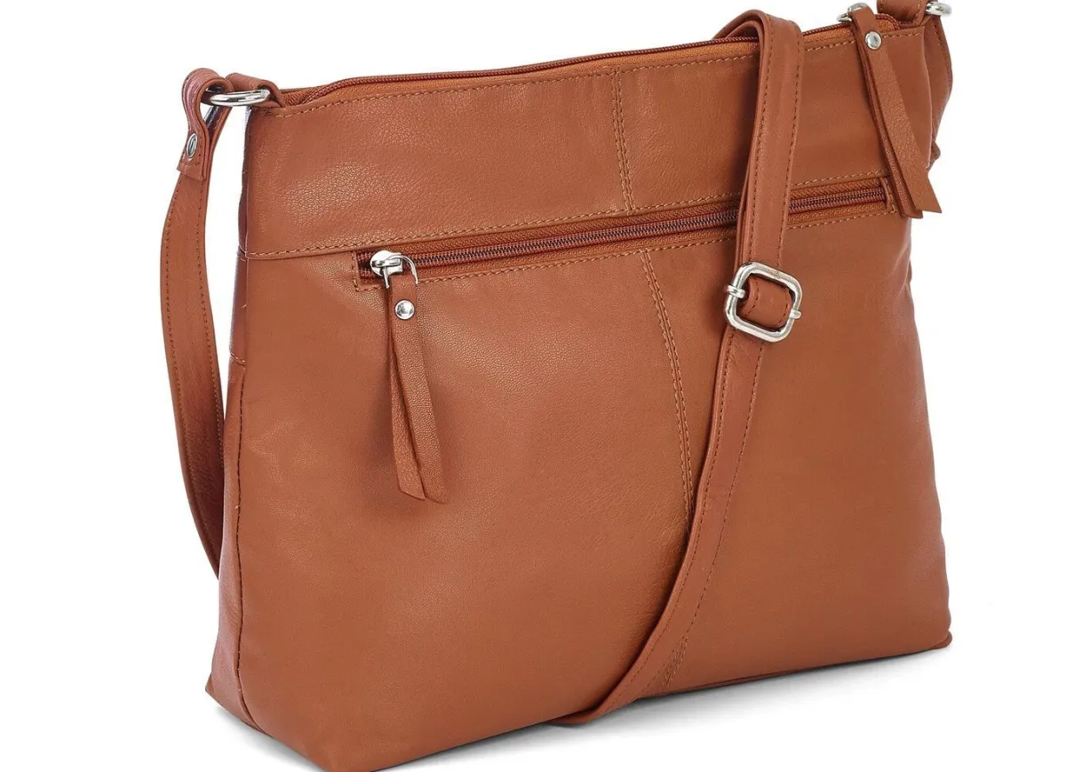 Best LAURINA , Tasche, Damen, mit verstellbarem Umhängeriemen COGNAC