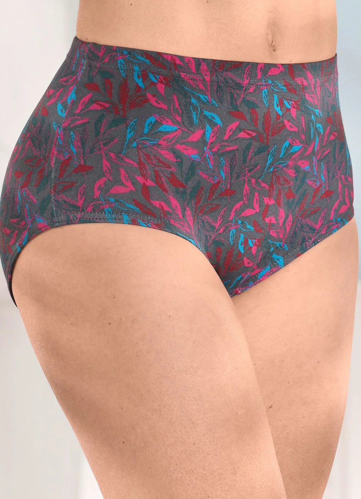 Online LAURINA Viererpack Slips mt buntem Druckdessin ANTHRAZIT-AZALEE-BUNT