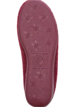 Sale LAURINA , warme Damen-Hausschuhe, mit Schurwolle BORDEAUX