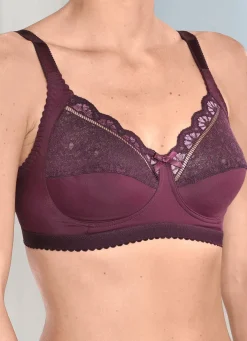 Online LAURINA Zweierpack BH mit farbharmonischer Elastikspitze 1X BORDEAUX, 1X PUDER