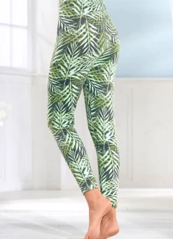 Sale LAURINA Zweierpack Leggings mit Gummizug im Bund 1X GRÜN-GRAFIT BEDRUCKT, 1X GRAFIT