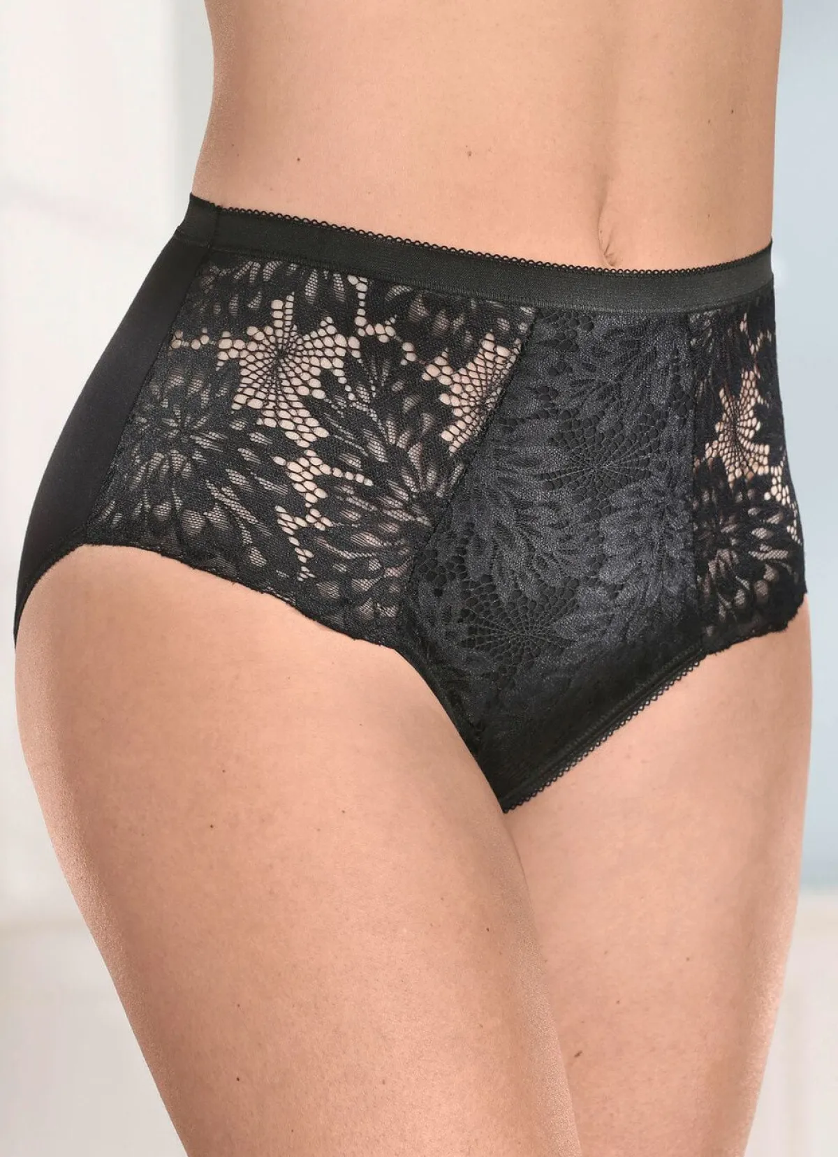 Clearance LAURINA Viererpack Slips mit Elastikspitze 2X SCHWARZ, 2X WEISS